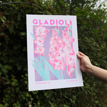 Gladioli Floral Illustration Riso Print, 2 of 5
