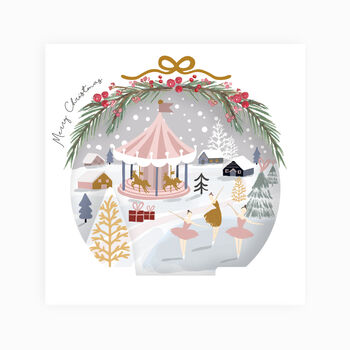 Christmas Carousel Pop Up Greeting Card, 5 of 5