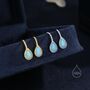 Sterling Silver Blue Opal Droplet Drop Hook Earrings, thumbnail 6 of 11