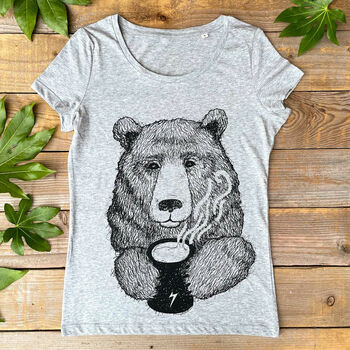 Cuppa Bear Women's Organic T Shirt, 2 of 5
