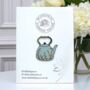 Kettle Teapot Hard Enamel Pin With Silver Decoration, thumbnail 1 of 8