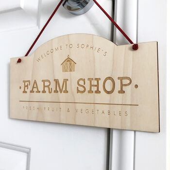 Personalised Farm Shop Bedroom Door Sign, 2 of 3