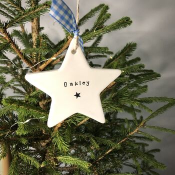 Personalised Baby's First Christmas 2023 Ceramic Star, 4 of 6