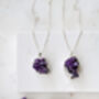 Long Length 925 Silver Raw Amethyst Cluster Necklace, thumbnail 1 of 7