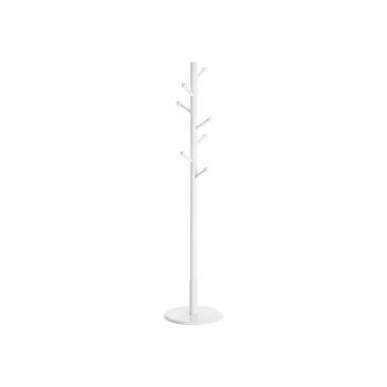 White Wooden Coat Tree Stand With Seven Hooks, 2 of 7