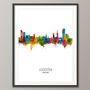 Leicester Skyline Portrait Print And Box Canvas, thumbnail 3 of 5