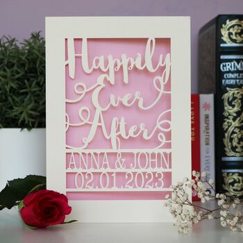 Personalised Papercut Happily Ever After Card, 6 of 10