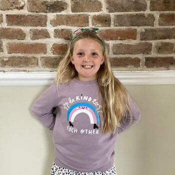 'Be Kind To Each Other' Rainbow Children's Sweatshirt, 4 of 12