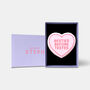 Besties Before Testes Love Heart Valentine's Letterbox Iced Cookie, thumbnail 3 of 9