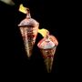Pair Of Copper Lily Flower Oil Torches Ltzaf132, thumbnail 4 of 5