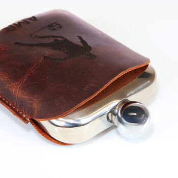 Personalised Buffalo Leather Sports Hipflask, 10 of 12