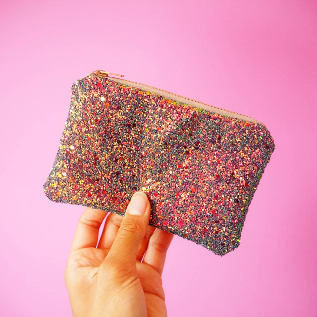 sparkly glitter coin purse by suki sabur designs
