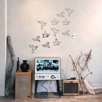 083 Flock Of Birds Origami Design Acrylic Wall Art, 5 of 9