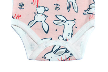 Pink Rabbit Baby Bodysuit |Soft Cotton | 0 24 Months, 6 of 6