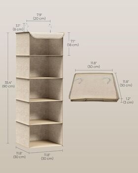 Hanging Wardrobe Storage Organiser With Shelves, 2 of 9