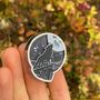 Moving Wolf Howling With Moon Enamel Pin With Shaker Glitter And Stars, thumbnail 1 of 3