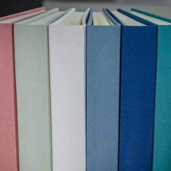 Large Personalised Linen Wedding Guest Book With A Sleek And Stylish Design, 3 of 12