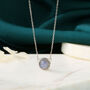 Sterling Silver Genuine Labradorite Dainty Coin Pendant Necklace, thumbnail 2 of 12