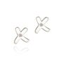 Hypoallergenic Sterling First Diamond Kiss Earrings, thumbnail 3 of 6