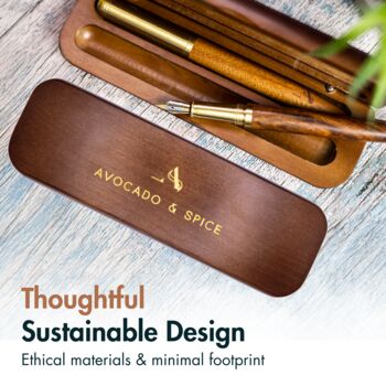Sandalwood Fountain And Rollerball Pen Gift Set, 3 of 7