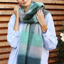 Personalised Chunky Charcoal Mint Check Hand Felt Scarf, thumbnail 2 of 12