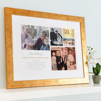 Personalised Golden Wedding Anniversary Collage Art, 10 of 10
