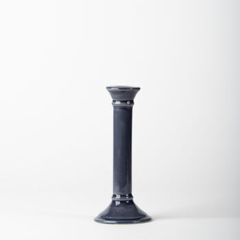 Handmade Navy Blue Ceramic Tall Taper Candlestick, 2 of 3