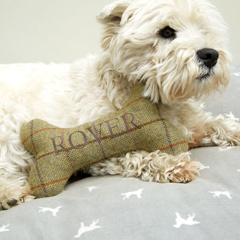 Personalised Tweed Dog Bone, 5 of 6