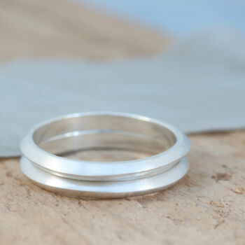 Thin Band Ring. Sterling Silver Stackable Carved Ring, 5 of 8