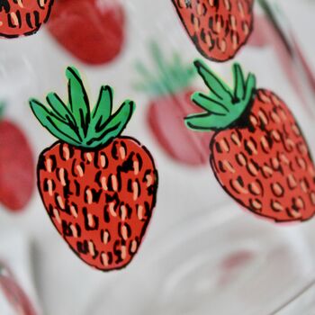 Strawberry Hand Painted Small Glass Vase, 3 of 7