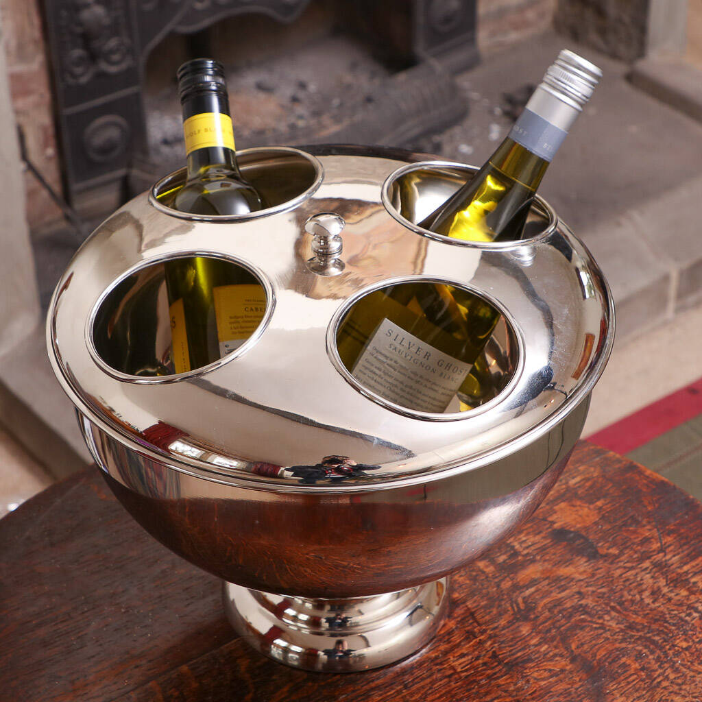 Luxury Antique Silver Champagne Cooler By Dibor