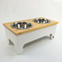 Personalised Pine Top Raised Bowl Feeding Stand, thumbnail 9 of 11