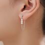 Sterling Silver Genuine Irregular Shape Pearl And Chain Earrings, thumbnail 5 of 12