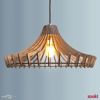 Zooki Three 'Forseti' Wooden Pendant Light, 4 of 9
