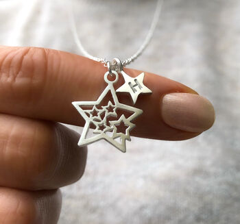 Personalised Graduation Gift Sterling Silver Initial Star Necklace, 3 of 11