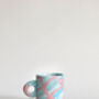 Handmade Japanese Ceramic Marble Mug Aqua X Pink, thumbnail 3 of 7