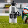 Personalised Football Number Sports Water Bottle, thumbnail 1 of 2