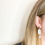 Asymetric Monochrome Statement Earrings For Her, thumbnail 8 of 9