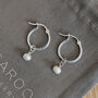 Sterling Silver Pearl Hoop Earrings, thumbnail 5 of 12