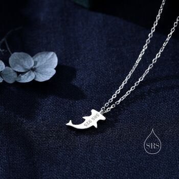 Tiny Smiling Hammerhead Shark Pendant Necklace, 2 of 12
