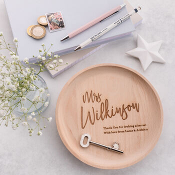 Personalised Thank You Teacher Wooden Trinket Tray, 3 of 5