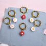 Daisy Charm Huggie Hoop Earrings, thumbnail 1 of 7