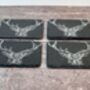 Set Of Four Stag Prince Slate Coasters, thumbnail 2 of 4