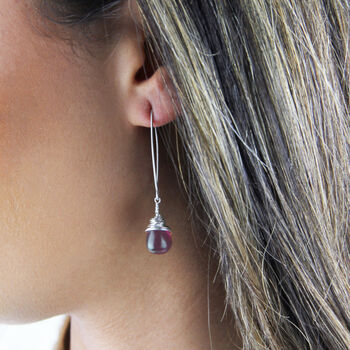 All Wrapped Up Glass Drop Silver Earrings, 2 of 10