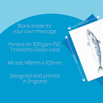 Holy Mackerel Illustrated Blank Greeting Card, 7 of 10