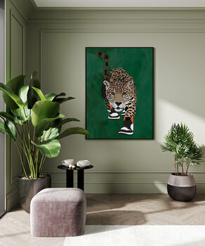 Custom Jaguar Wearing Shoes Personalised Art Print, 4 of 5