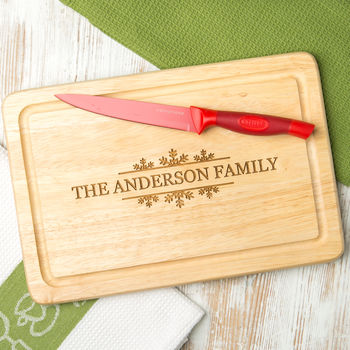 Personalised Christmas Table Cheese / Chopping Board, 2 of 3