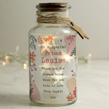Personalised Floral LED Glass Jar, 2 of 4