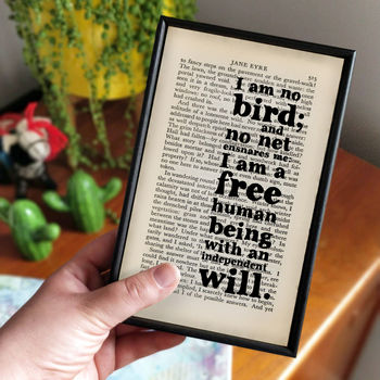 'I Am No Bird' Jane Eyre Book Quote Print, 2 of 5