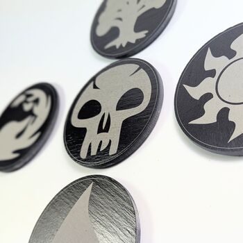 Mtg Mana Coaster Set Five In Slate Magic The Gathering, 7 of 9